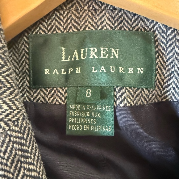 LAUREN RALPH LAUREN Vintage Silk Wool Blend Preppy Formal Structured Blazer Sz 8 - Picture 11 of 12